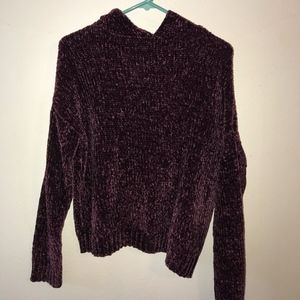 Fuzzy Pull Over Sweater with Hood